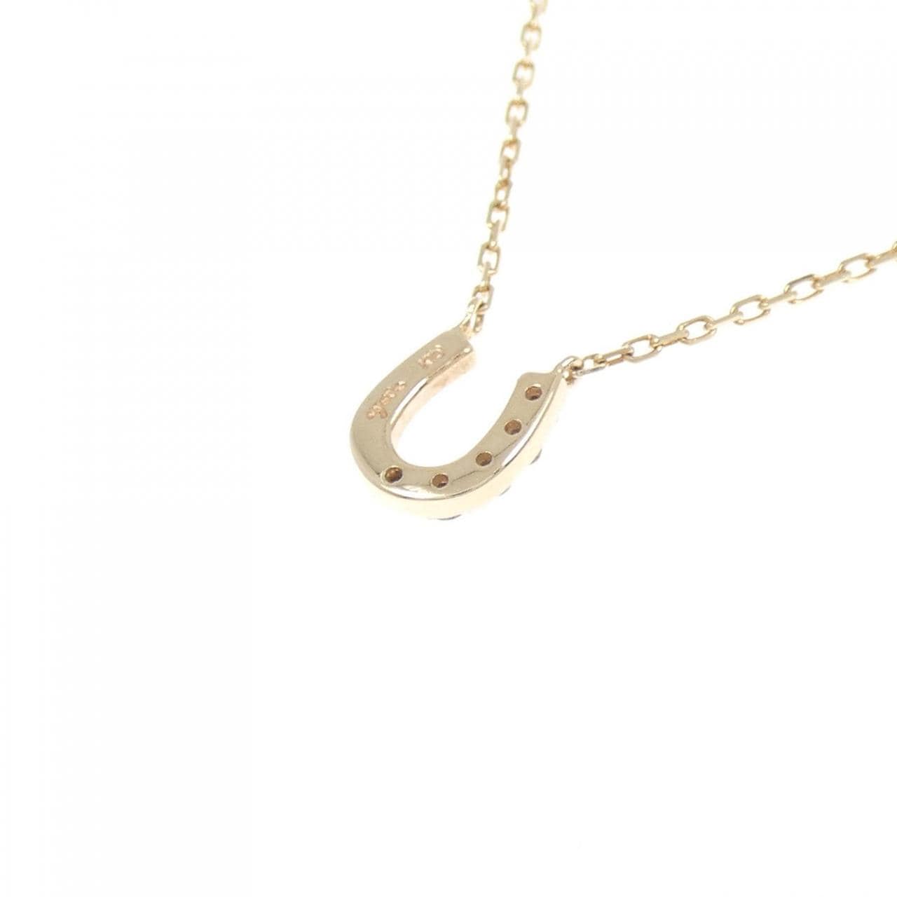 アガット ホースシュー ダイヤモンド ネックレス 0.06CT