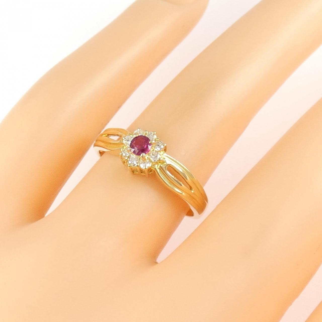 K18YG ルビー リング 0.17CT