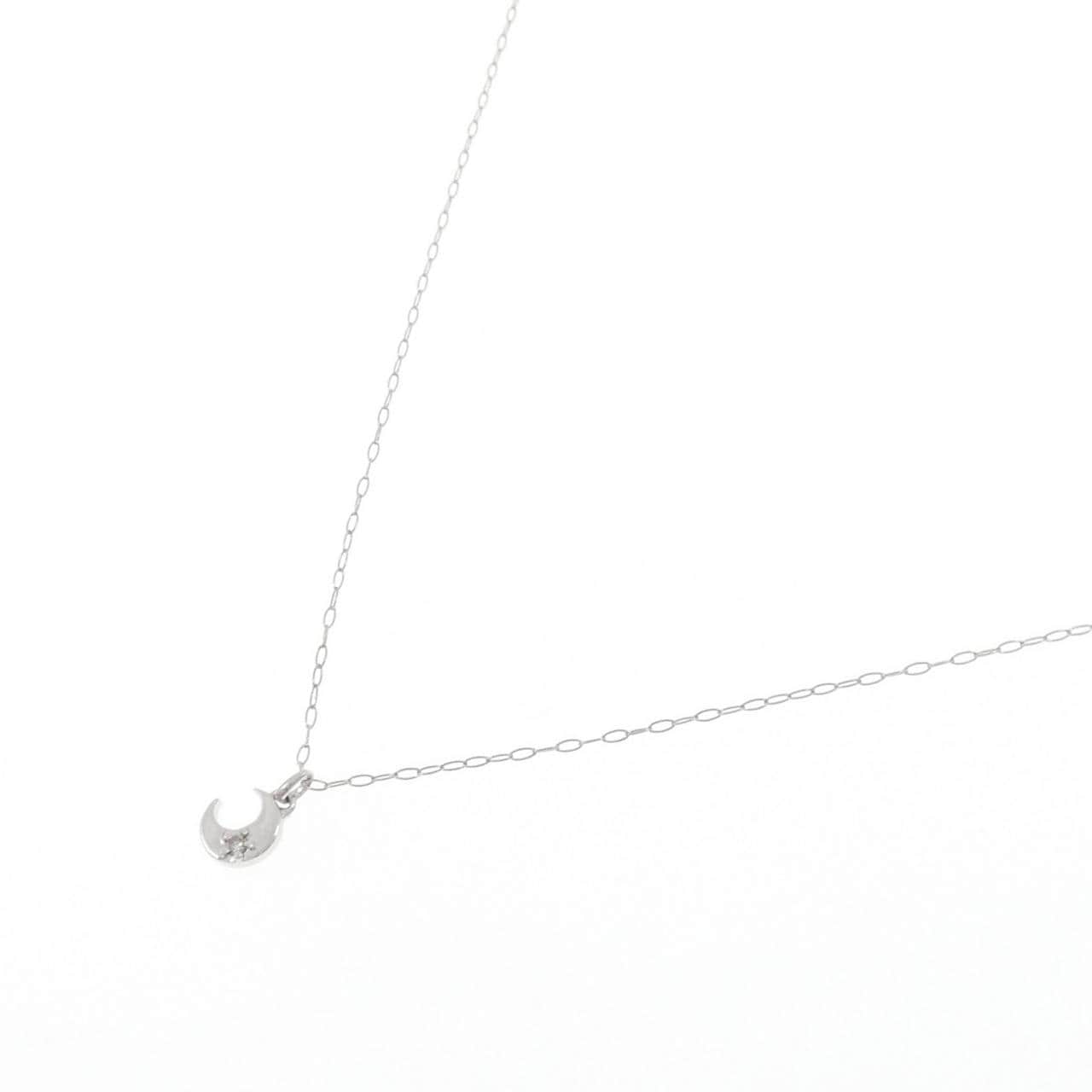 K10WG ムーン ダイヤモンド ネックレス