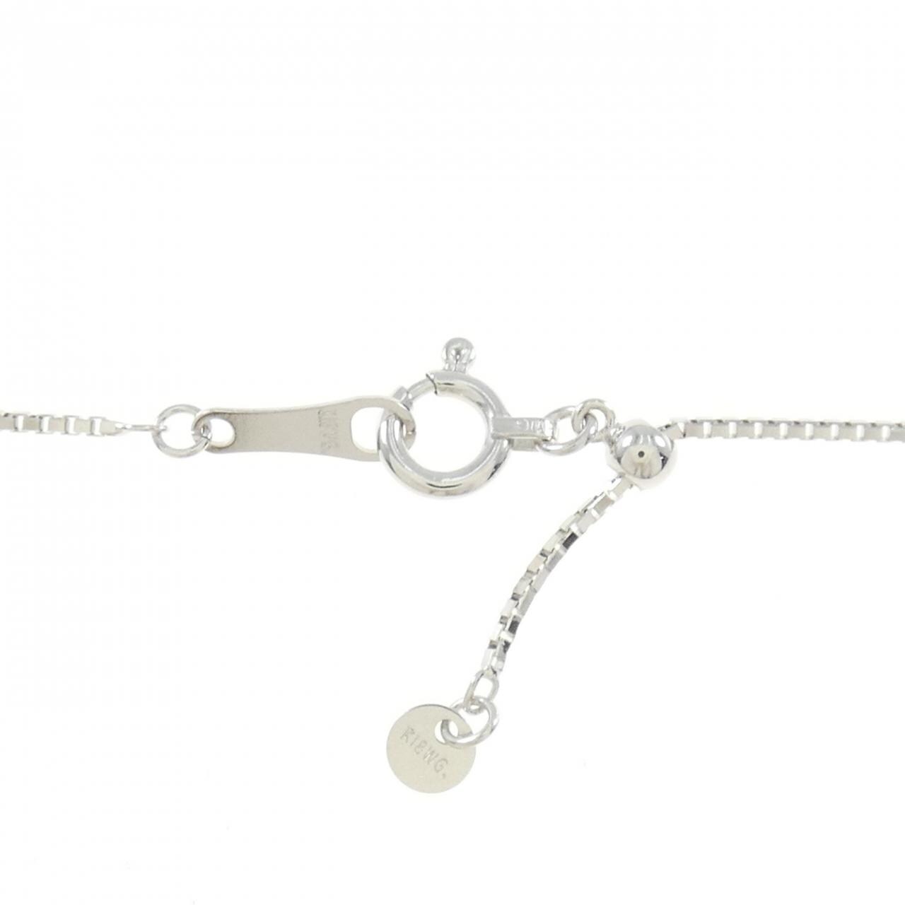 K18WG フラワー ダイヤモンド ネックレス 1.00CT