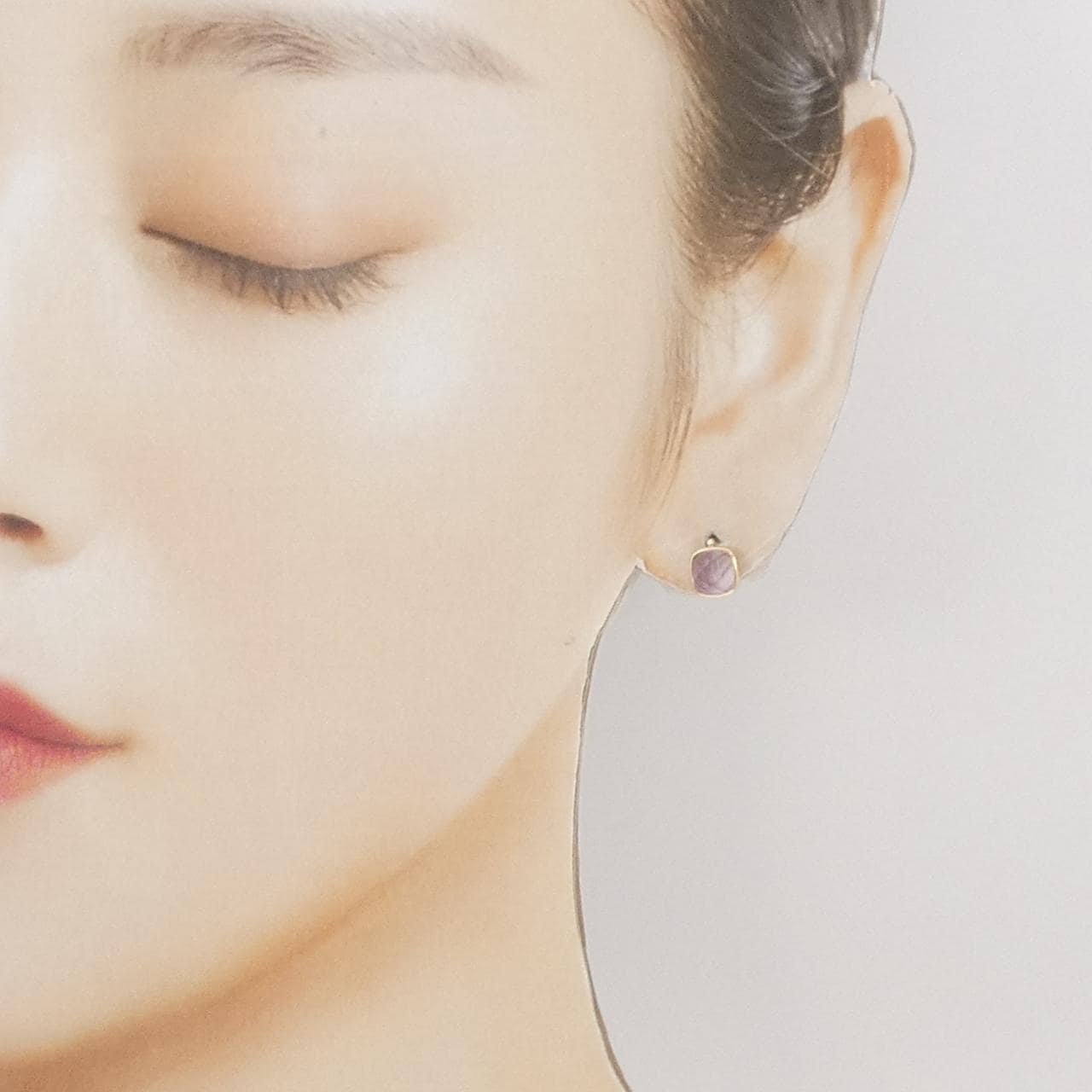 【新品】K10YG アメジスト ピアス