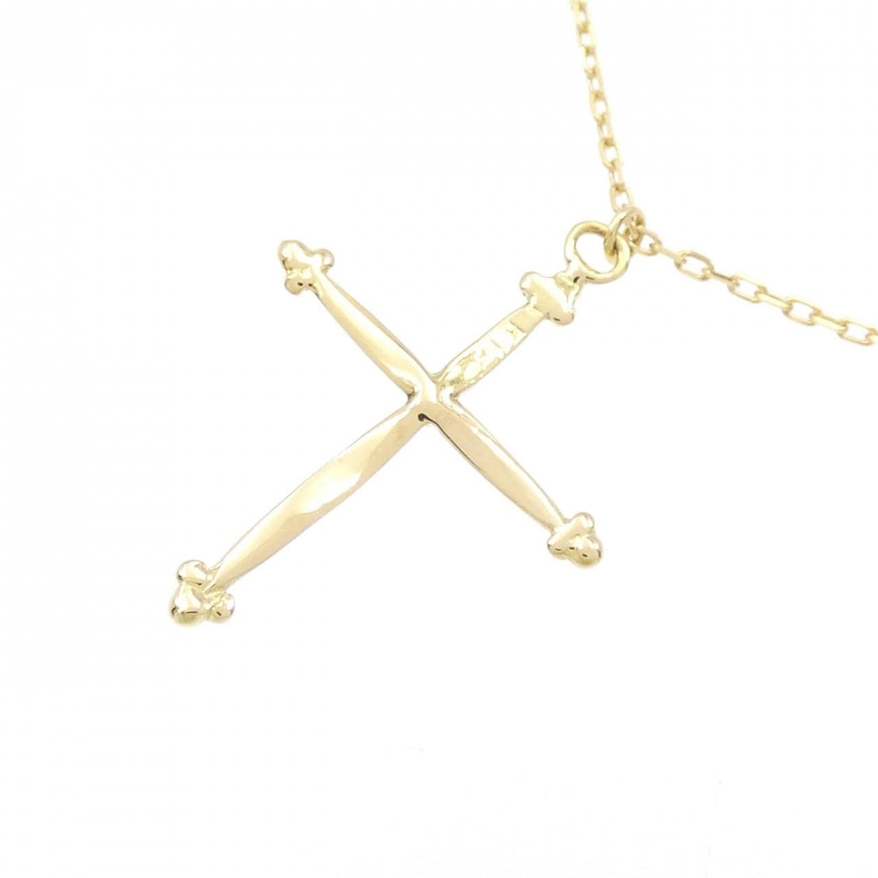 K18YG cross necklace