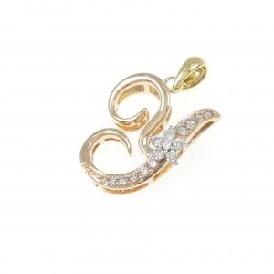 K18スリーカラー イニシャルY ダイヤモンド ペンダント 0.13CT