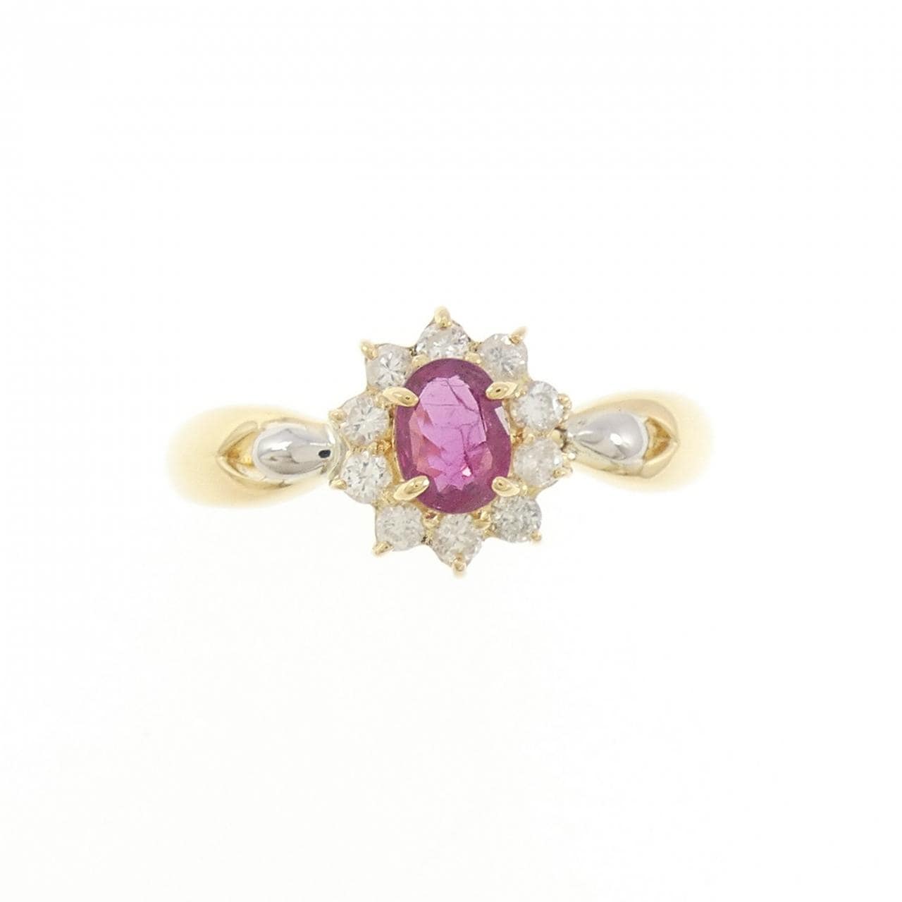 K18YG/PT900 ルビー リング