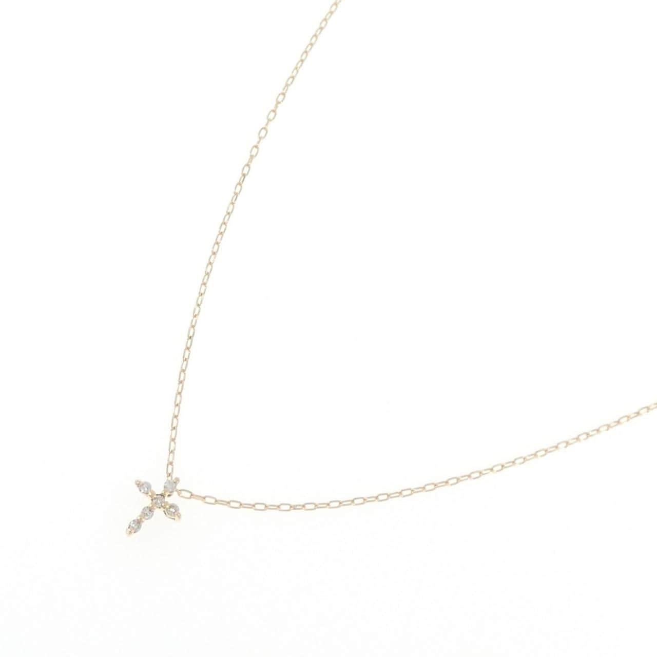 K18YG クロス ダイヤモンド ネックレス 0.06CT