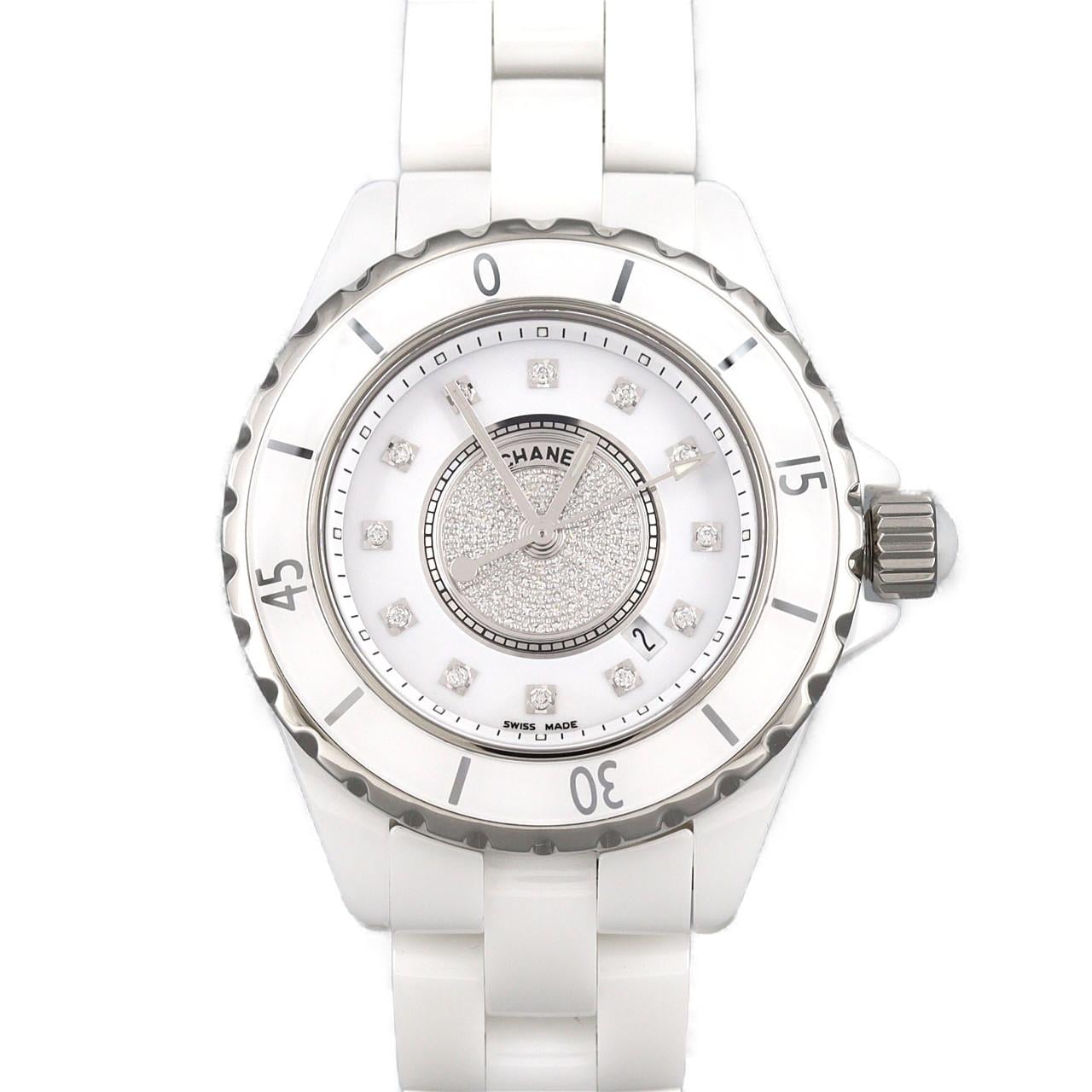 シャネル J12 33mmセラミック･12P･センターパヴェ H2123 セラミック クォーツ