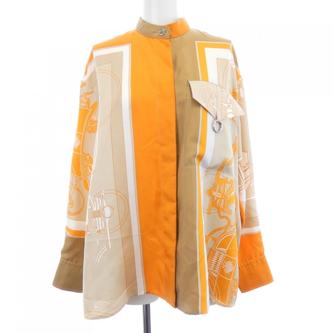 エルメス HERMES EX-LIBRIS 3E0607D7 ツイルレーヌ シャツ