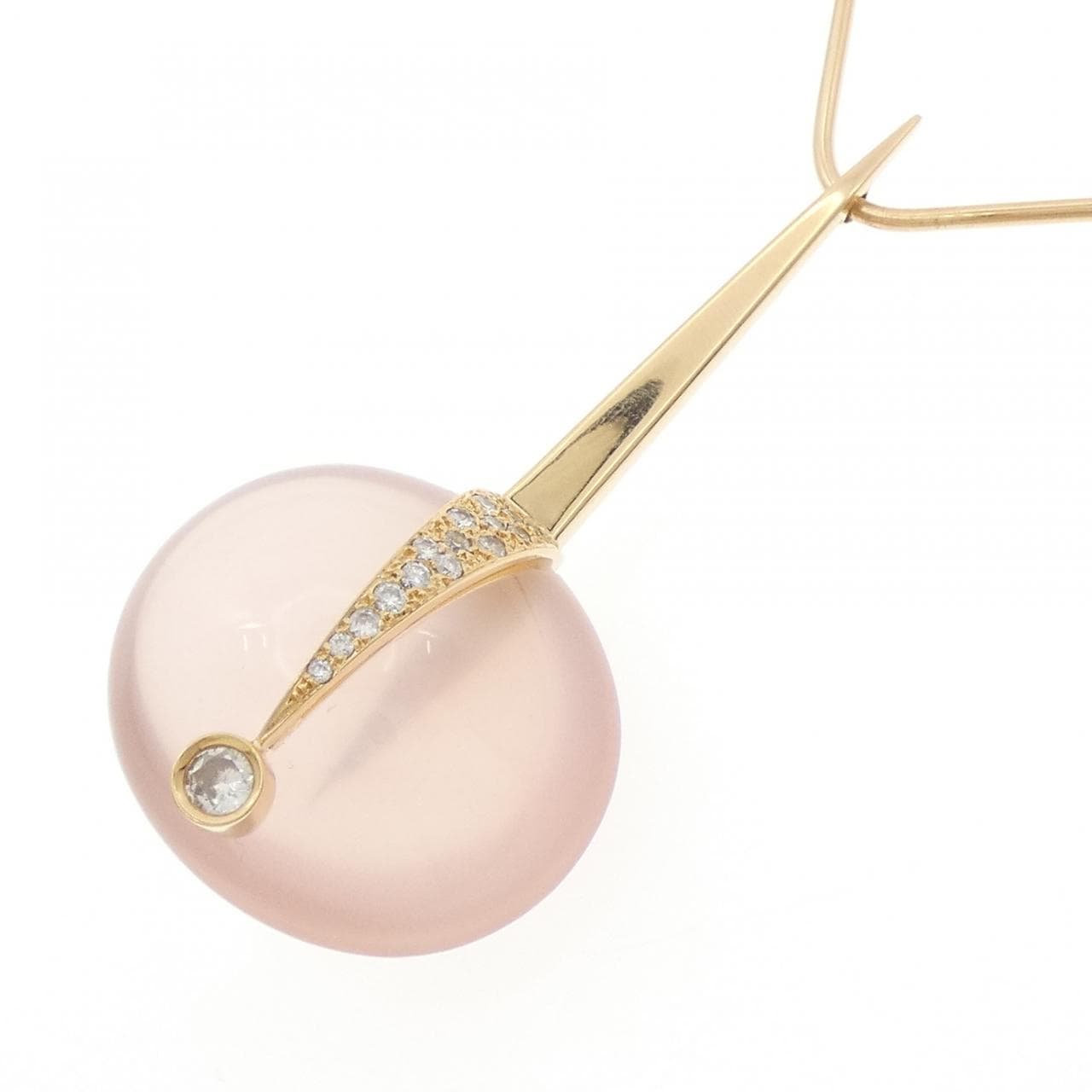 K18YG ローズクオーツ ネックレス