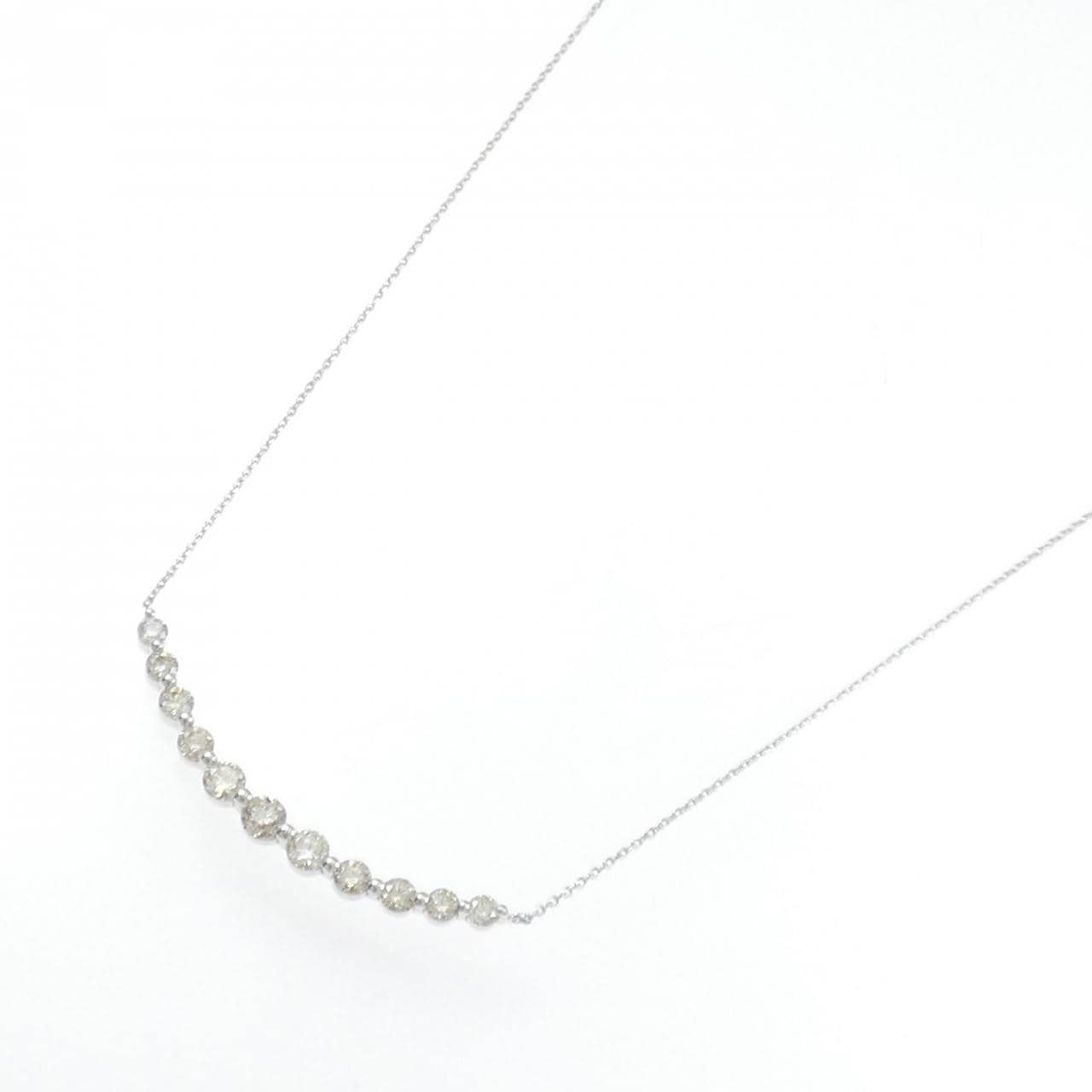 K18WG ダイヤモンド ネックレス 1.00CT