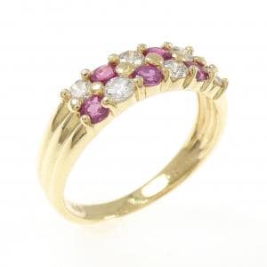 K18YG ルビー リング 0.4CT