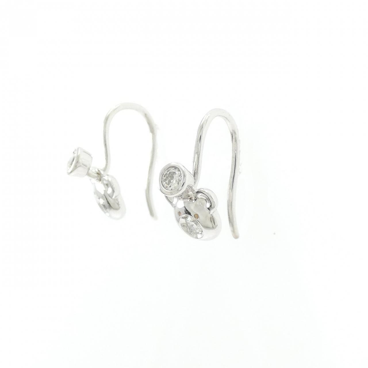 750WG ベア ダイヤモンド ピアス 0.08CT