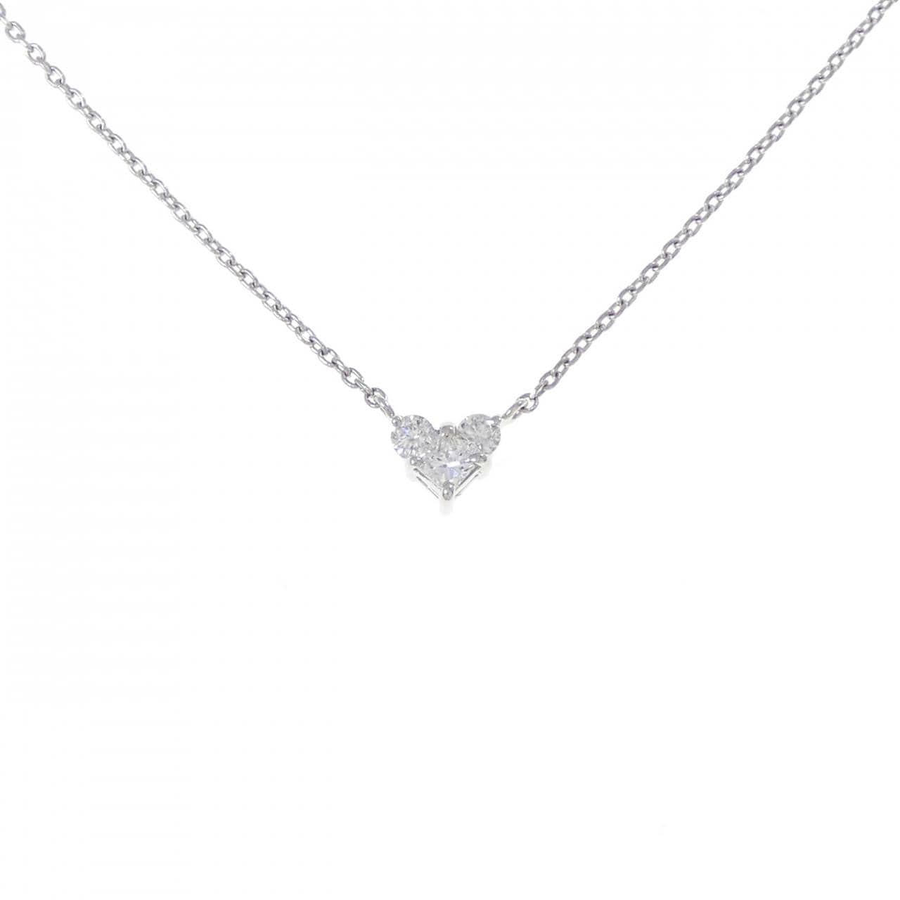 PT900/PT850 ハート ダイヤモンド ネックレス 0.25CT