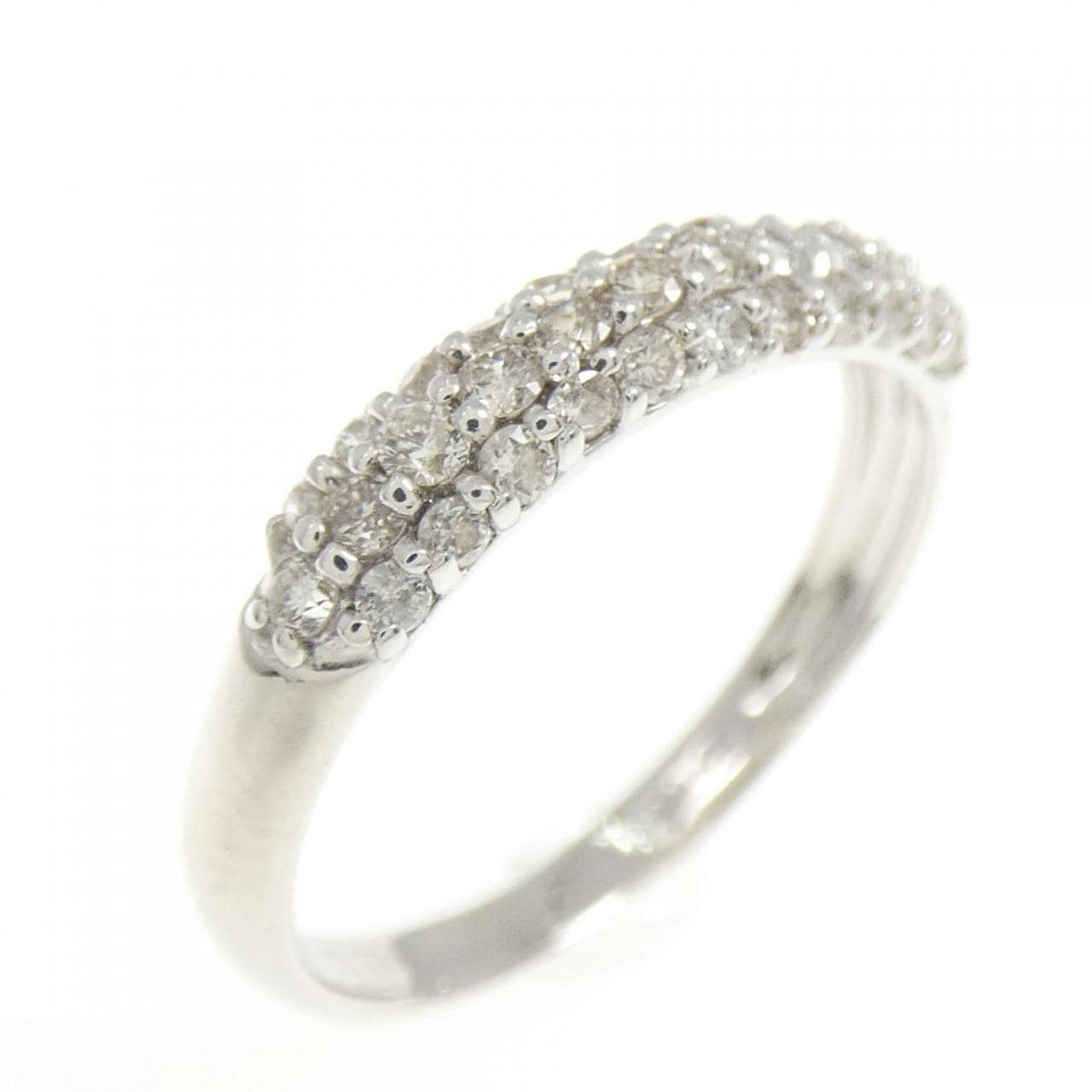 K18WG パヴェ ダイヤモンド リング 0.39CT