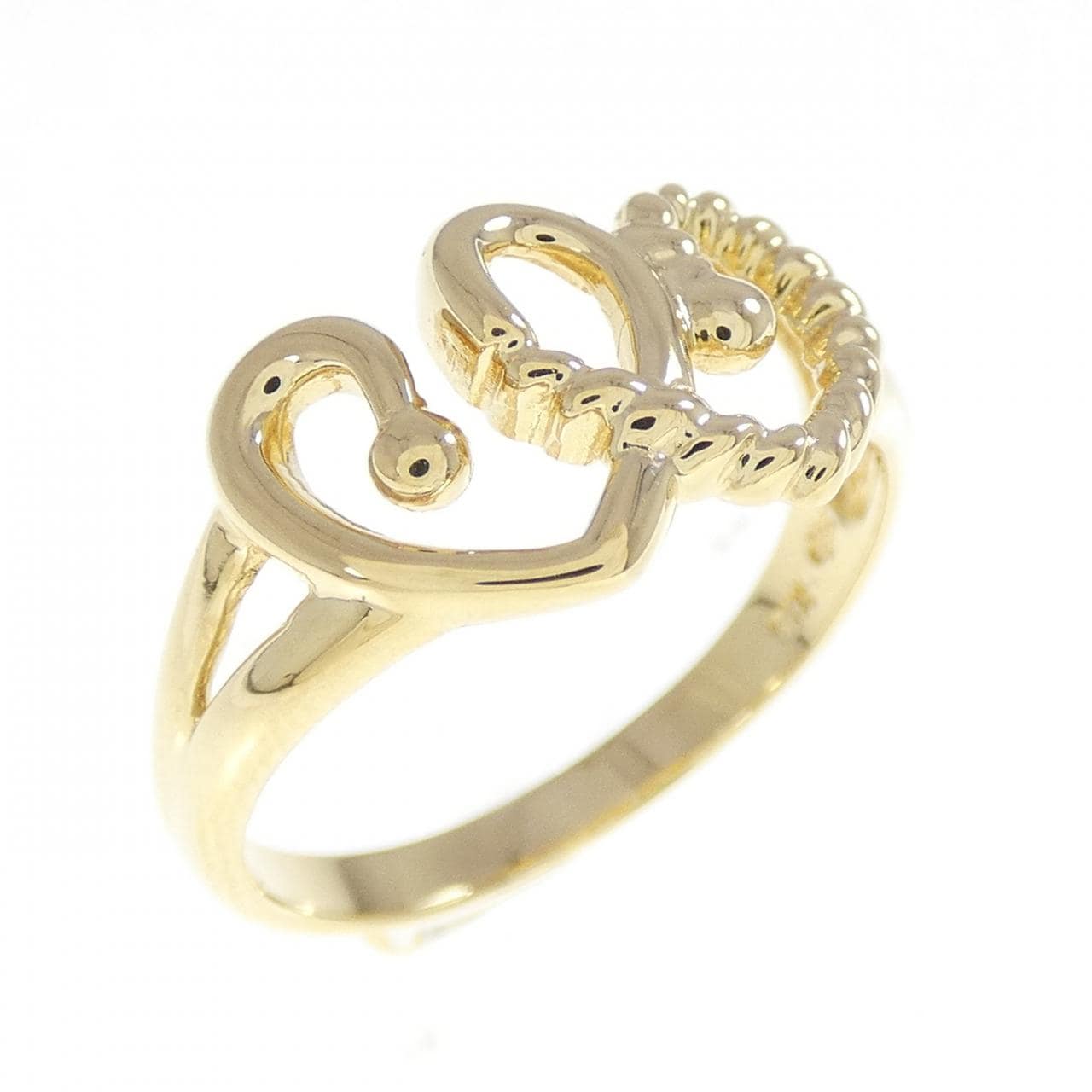 K18YG ハート リング