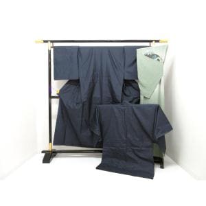 Men&#39;s authentic Ooshima Tsumugi kimono, haori, and undergarment 3-piece set with certificate stamp
