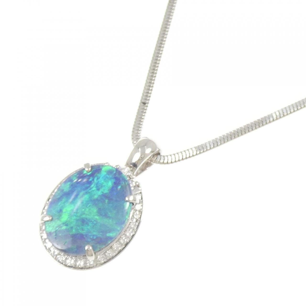 PT900/PT850 ブラックオパール ネックレス 9.53CT