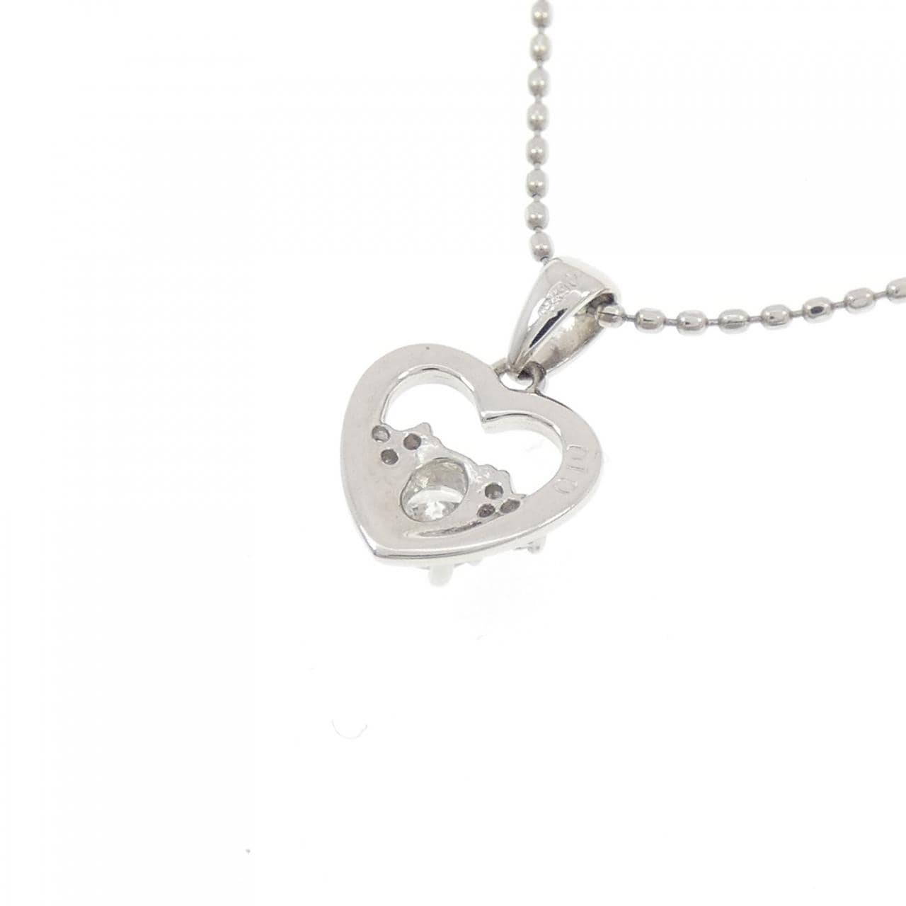 PT900/PT850 ハート ダイヤモンド ネックレス 0.10CT