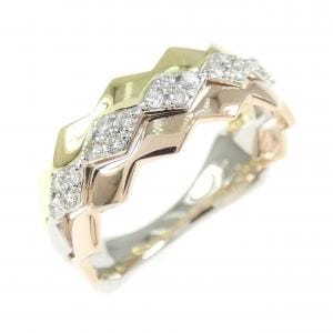 K18YG/PT900/K18PG ダイヤモンド リング 0.16CT