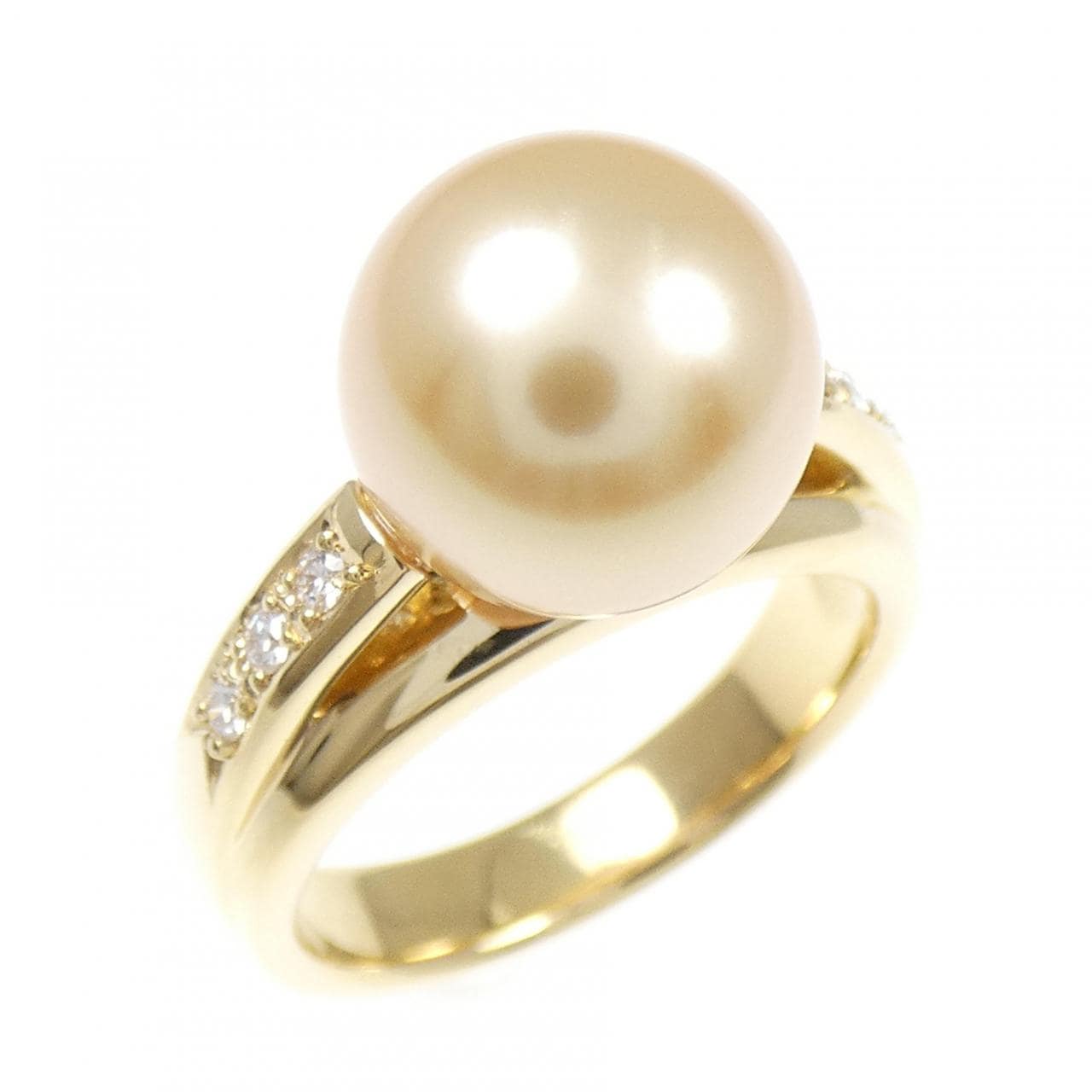 K18YG 白蝶パール リング 10.2mm