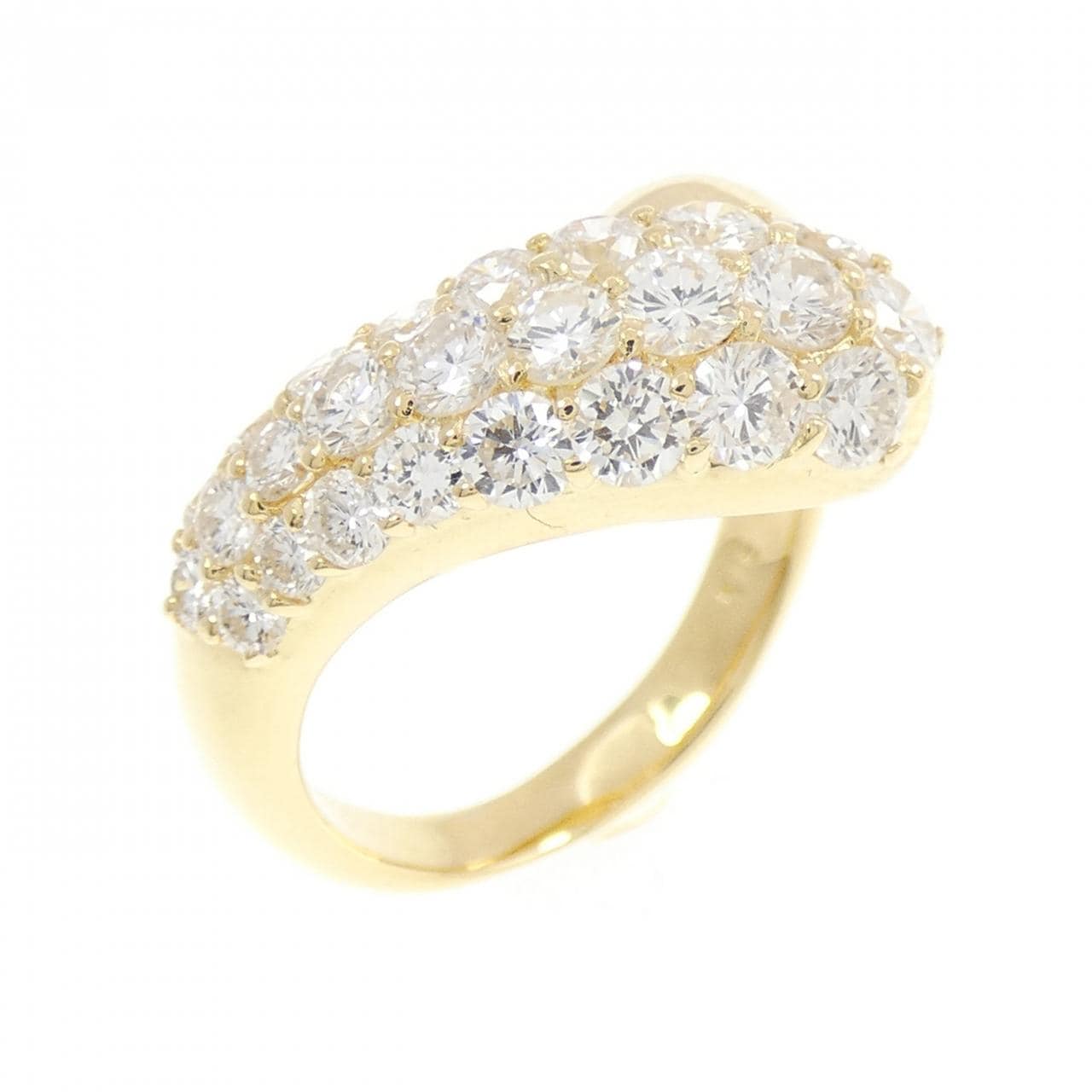 K18YG パヴェ ダイヤモンド リング 1.62CT
