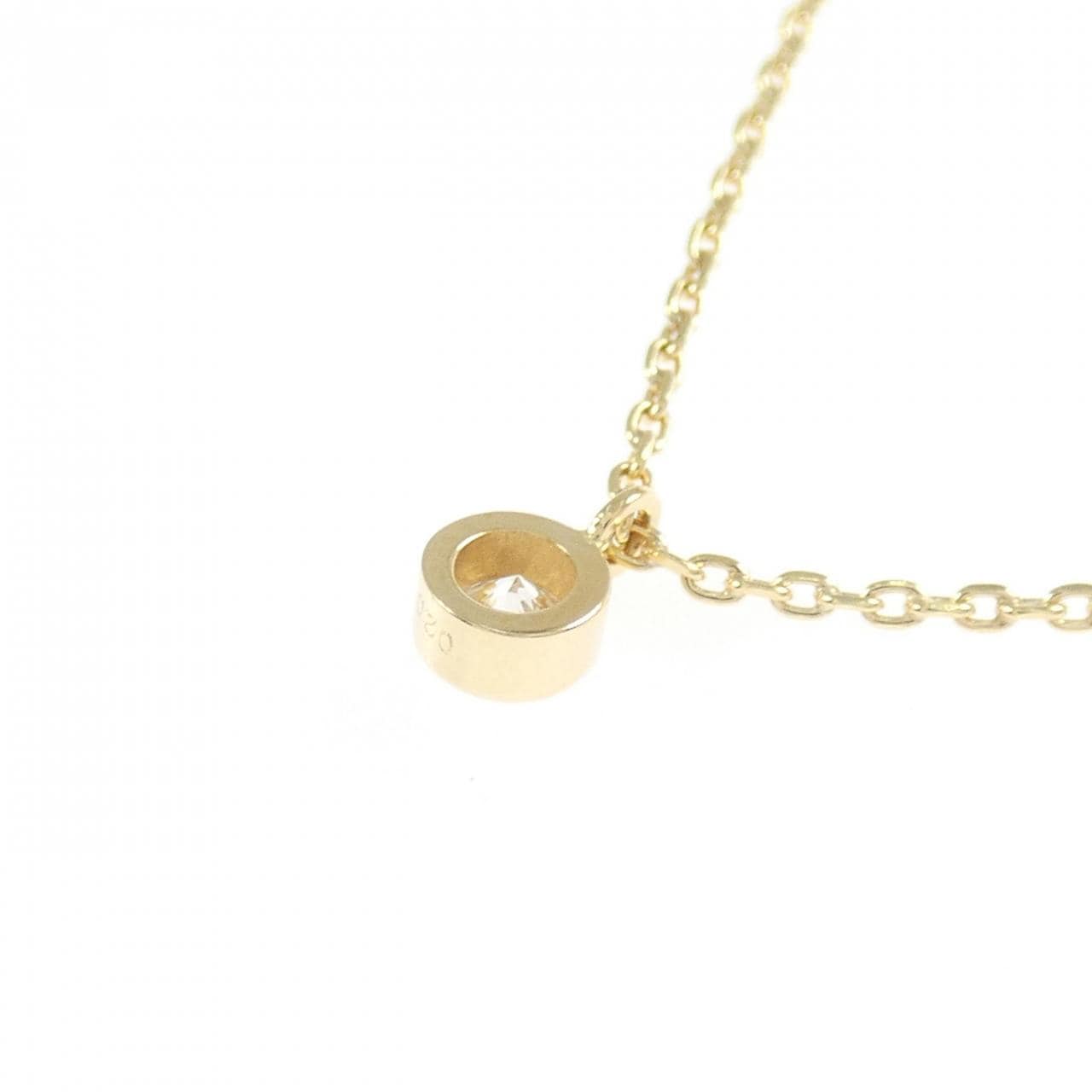 K18YG ソリティア ダイヤモンド ネックレス 0.20CT