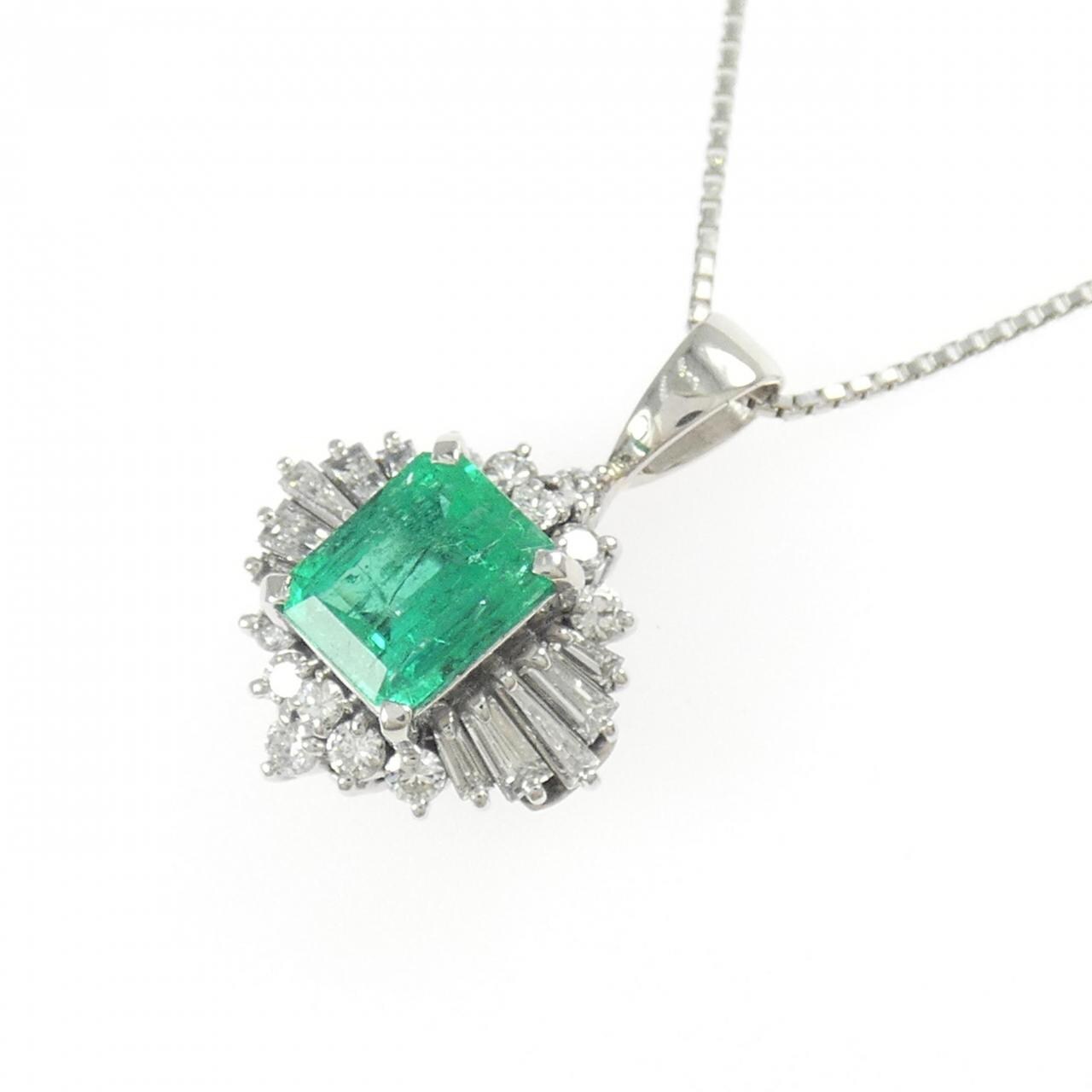 PT900/PT850 エメラルド ネックレス 1.12CT