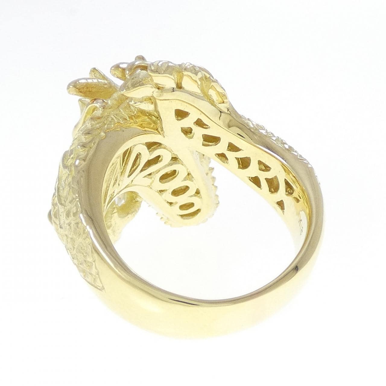 K18YG ドラゴン クオーツ リング