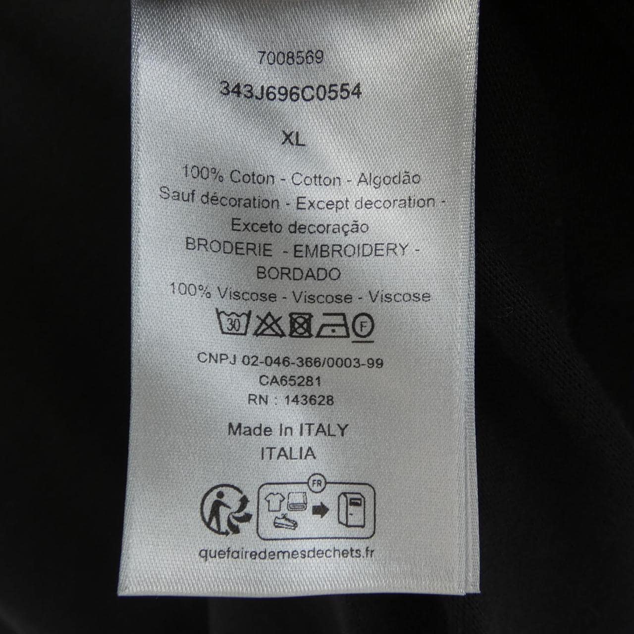 ディオール DIOR CHRISTIAN DIOR COUTURE Tシャツ 343J696C0554 Tシャツ