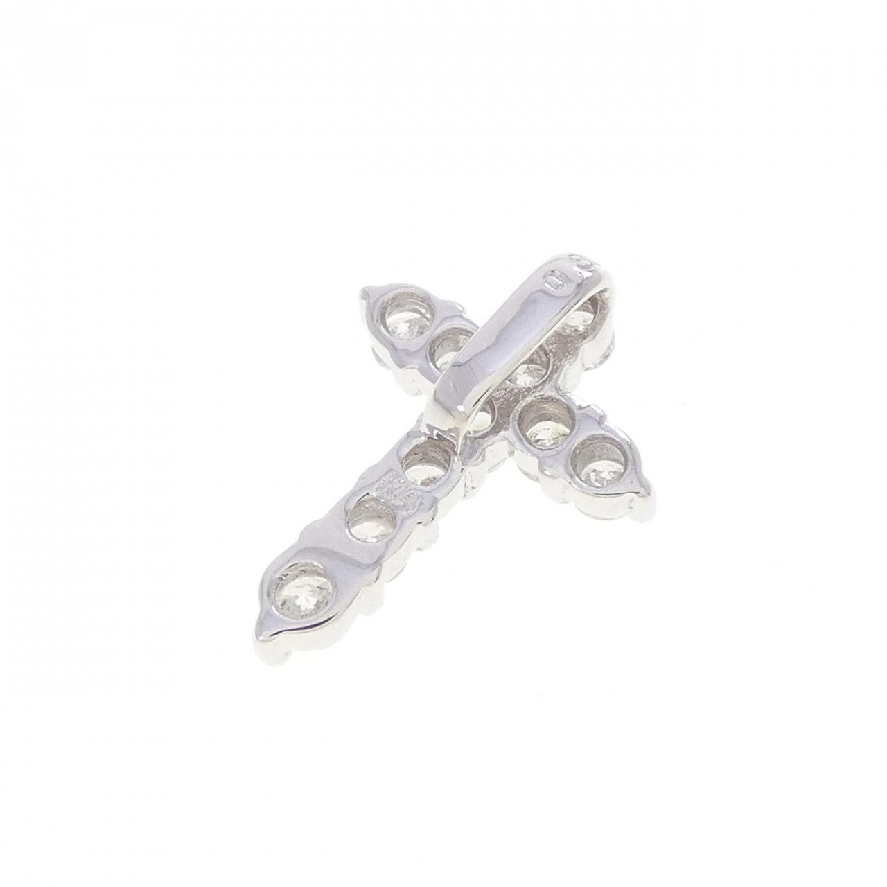 K14WG クロス ダイヤモンド ペンダント 0.30CT