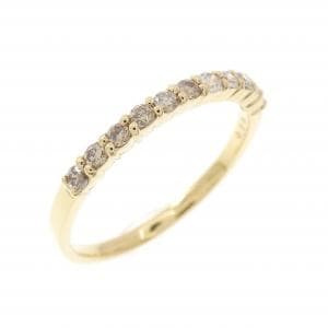 K18YG ハーフエタニティ ダイヤモンド リング 0.20CT
