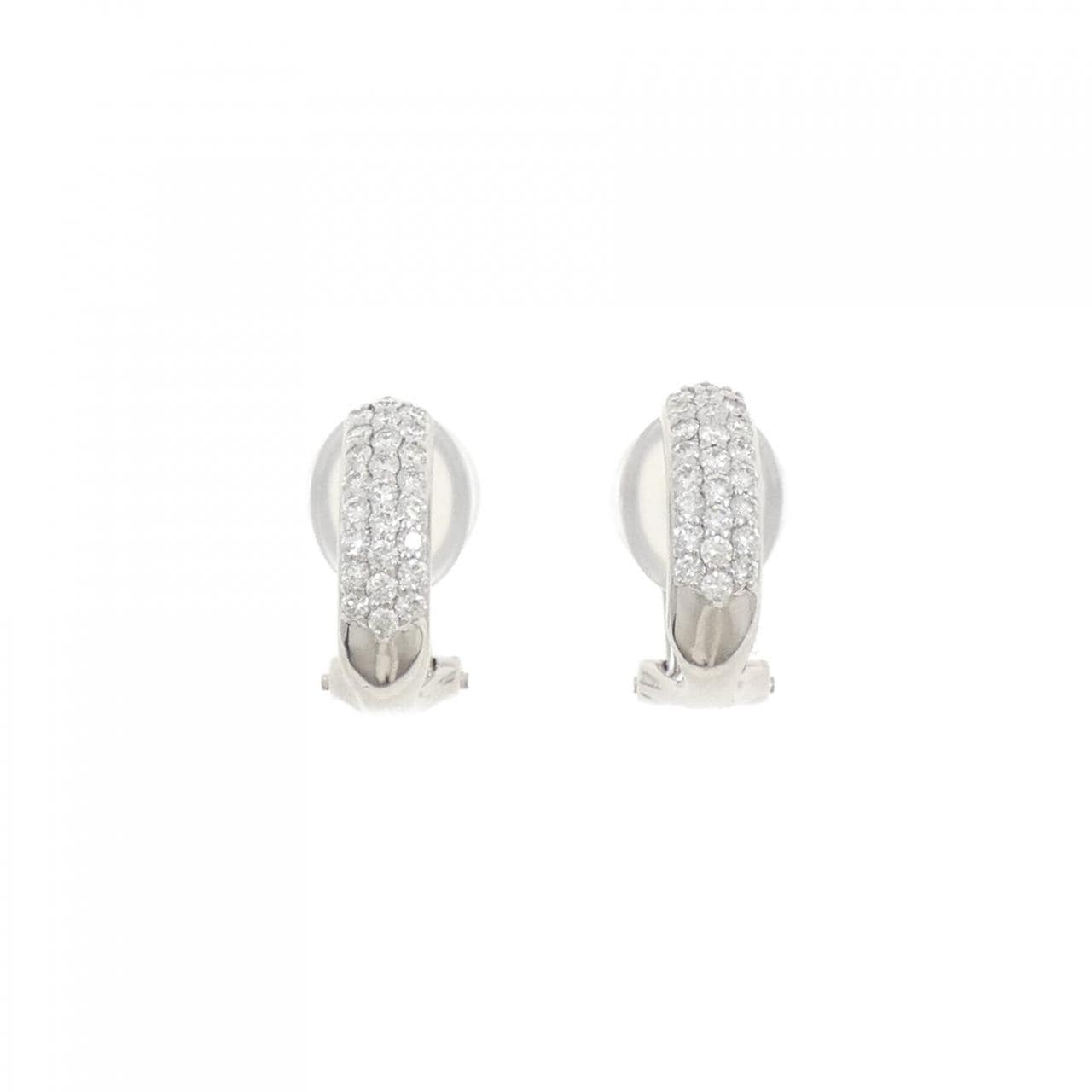 K18WG 密鑲鑽石耳環/耳夹0.50CT