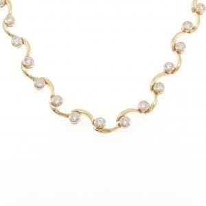K18YG/K18PG ダイヤモンド ネックレス 2.89CT