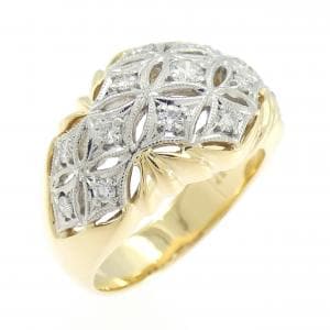 K18YG/PT900 ダイヤモンド リング 0.37CT