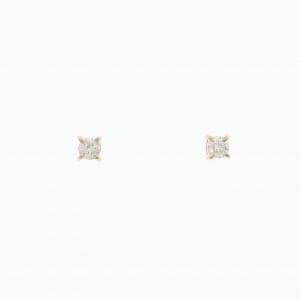 【リメイク】K18YG ソリティア ダイヤモンド ピアス 0.10CT