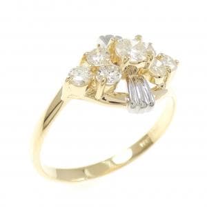 K18YG/PT900 ダイヤモンド リング 0.52CT