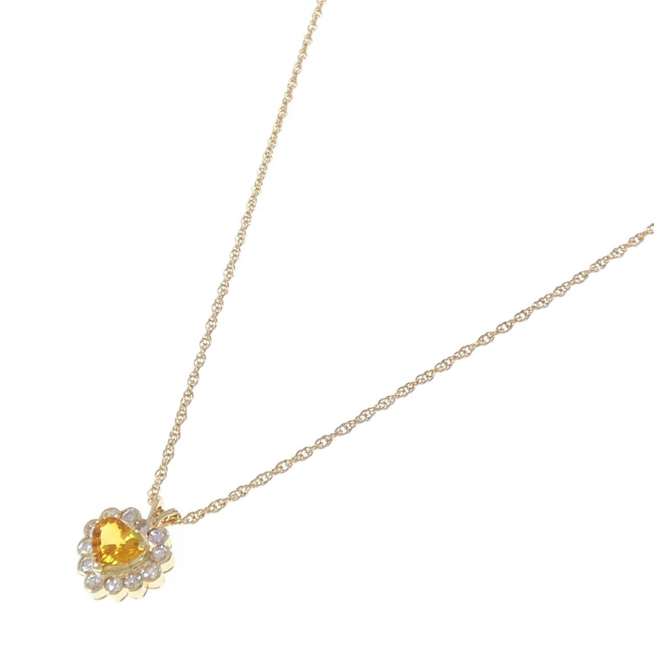 K18YG ハート サファイヤ ネックレス 1.33CT