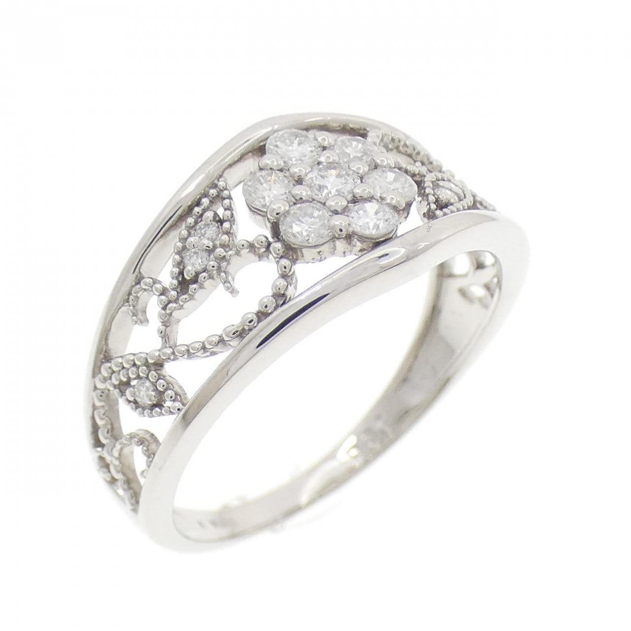 PT900 フラワー ダイヤモンド リング 0.31CT