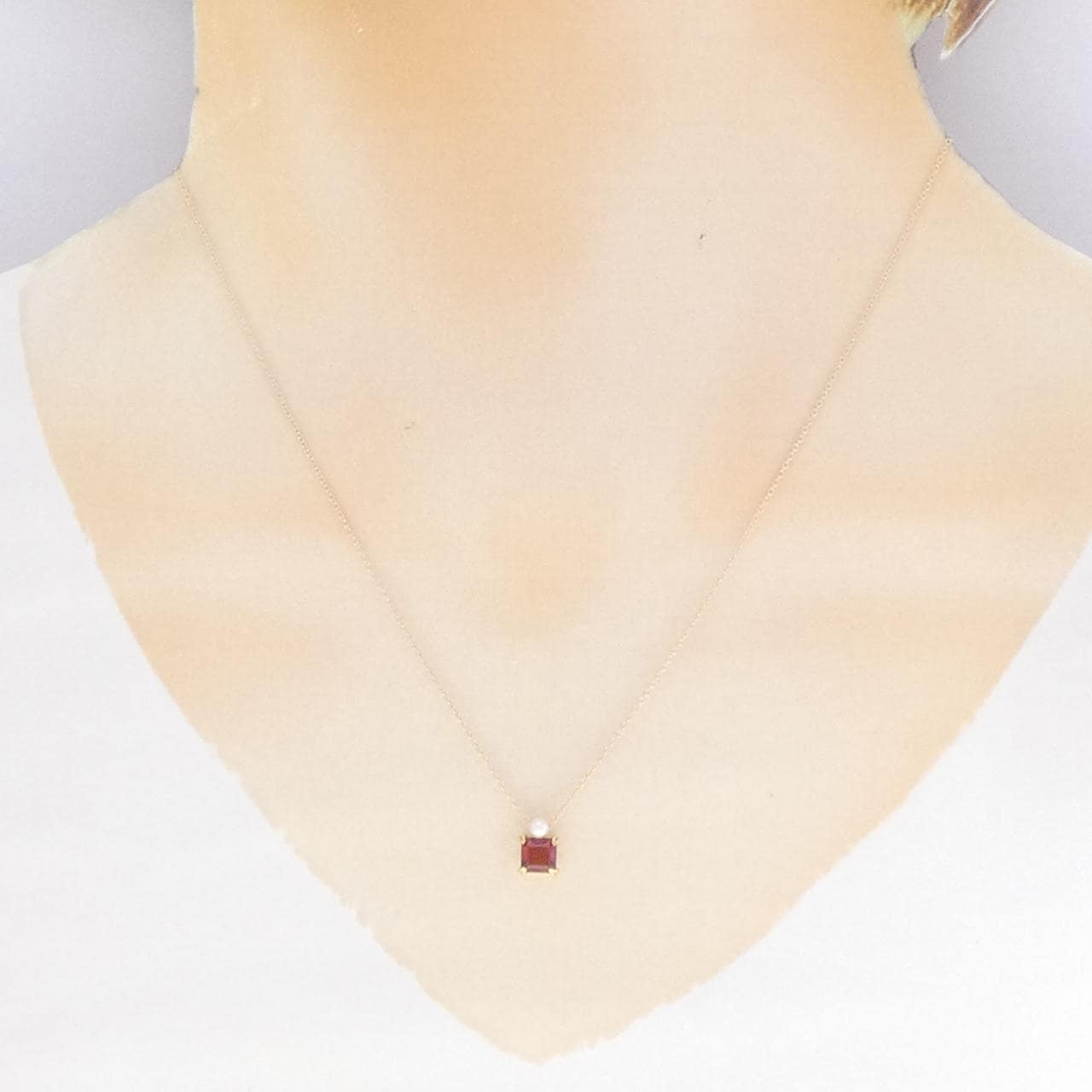 K18YG/K10YG ガーネット ネックレス