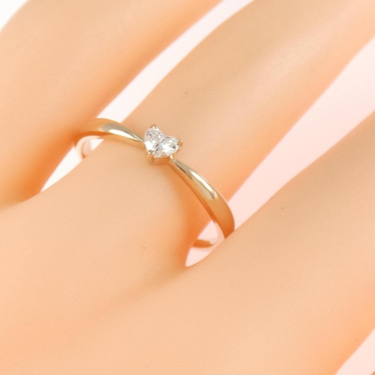 K18PG ハート ダイヤモンド リング 0.11CT