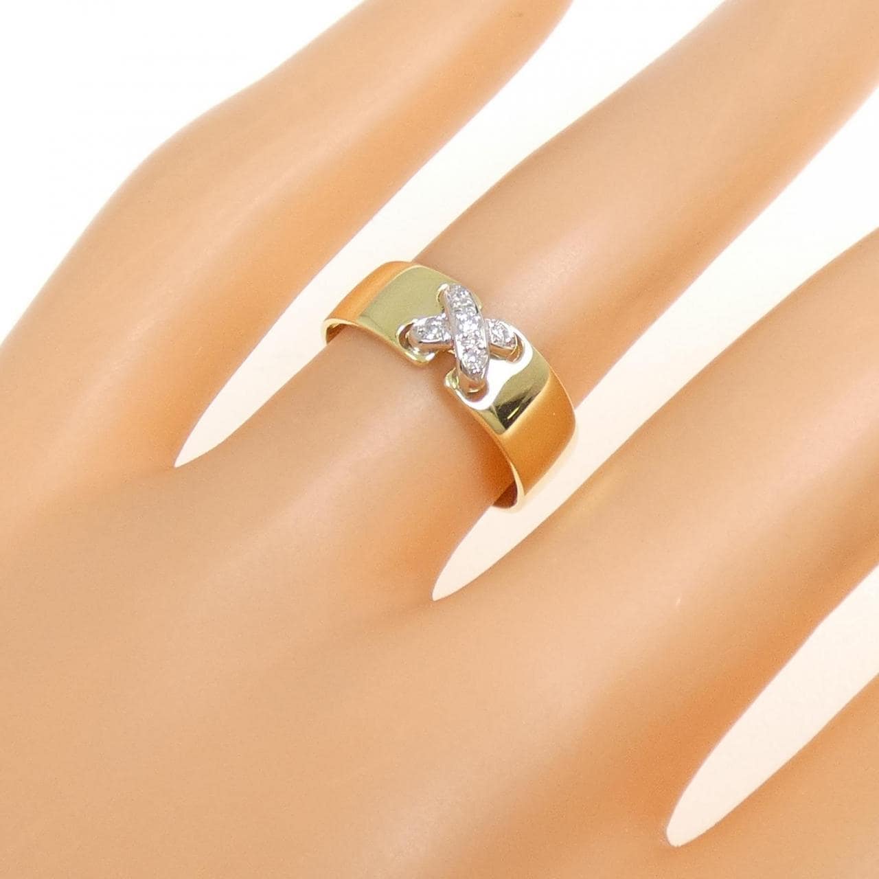 K18YG/PT900 ダイヤモンド リング 0.05CT