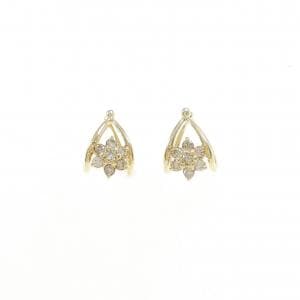 K18YG フラワー ダイヤモンド イヤーカフ 0.15CT