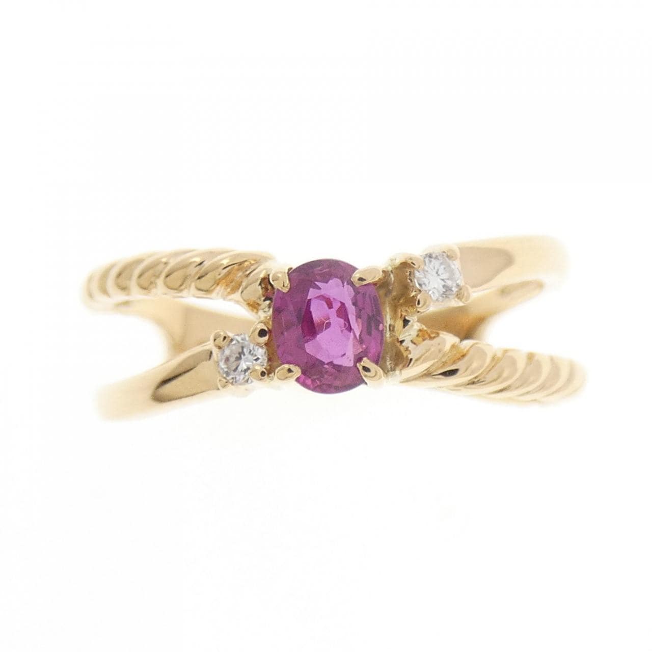 K18YG ルビー リング 0.35CT