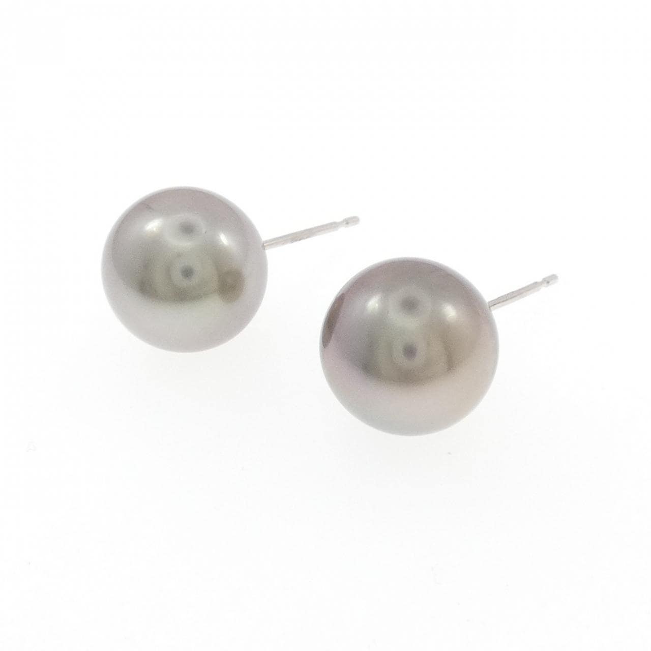 K14WG 黒蝶パール ピアス 11.2mm