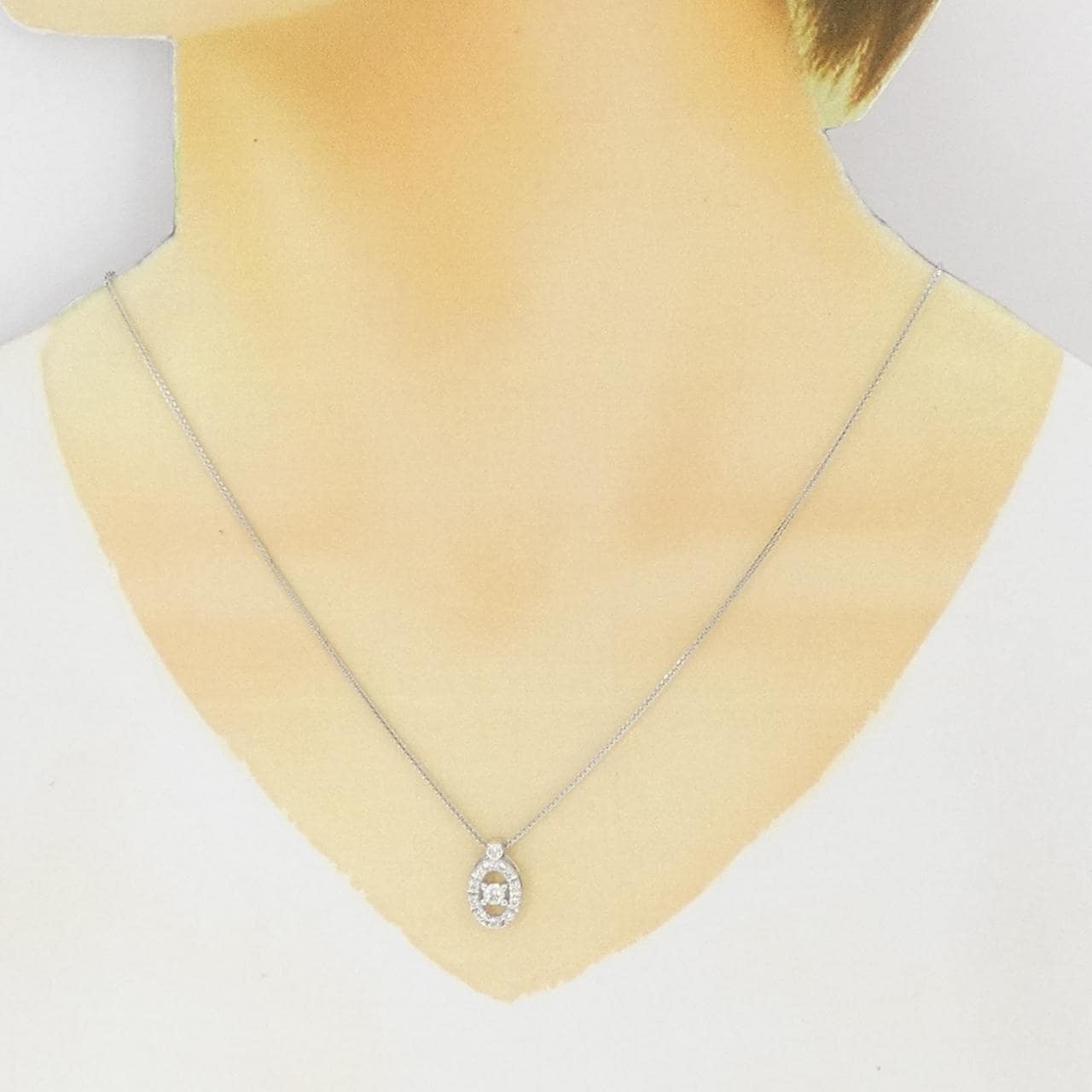 K18WG ダイヤモンド ネックレス 0.154CT