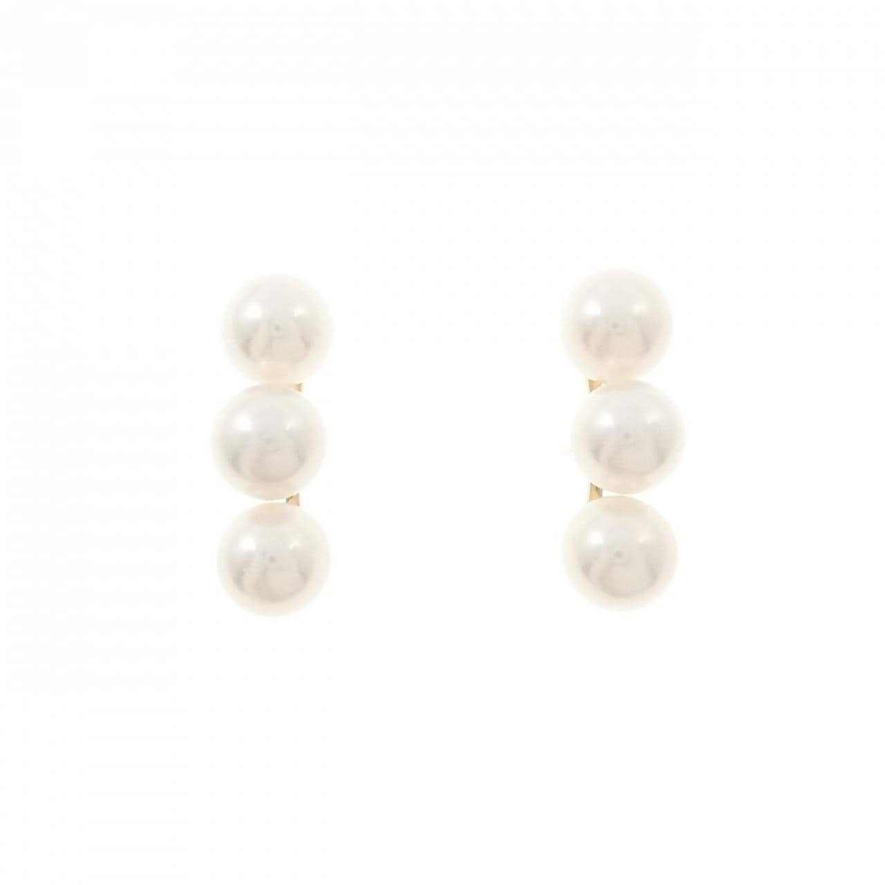 K18YG Akoya pearl earrings