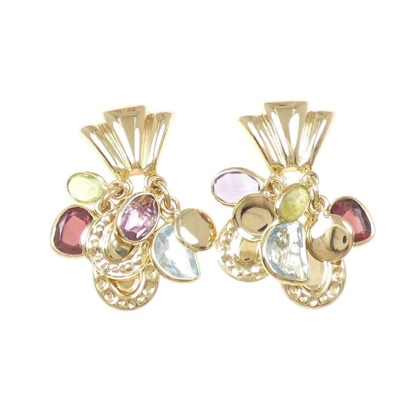 750YG カラーストーン ピアス