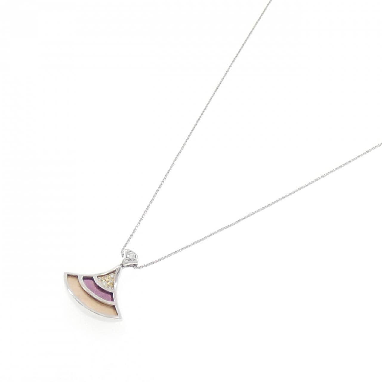 K18フォーカラー ダイヤモンド ネックレス 0.11CT
