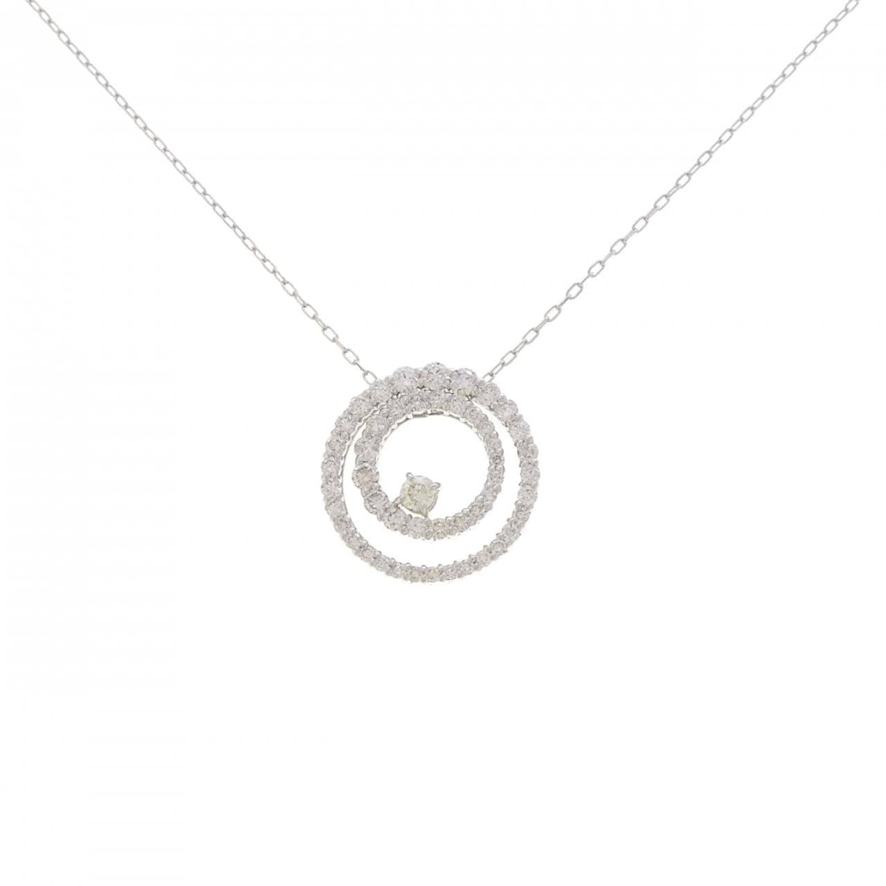 K18WG 2WAY ダイヤモンド ネックレス 0.091CT