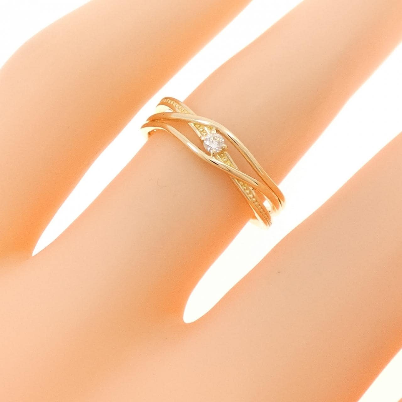 K18YG ダイヤモンド リング 0.03CT
