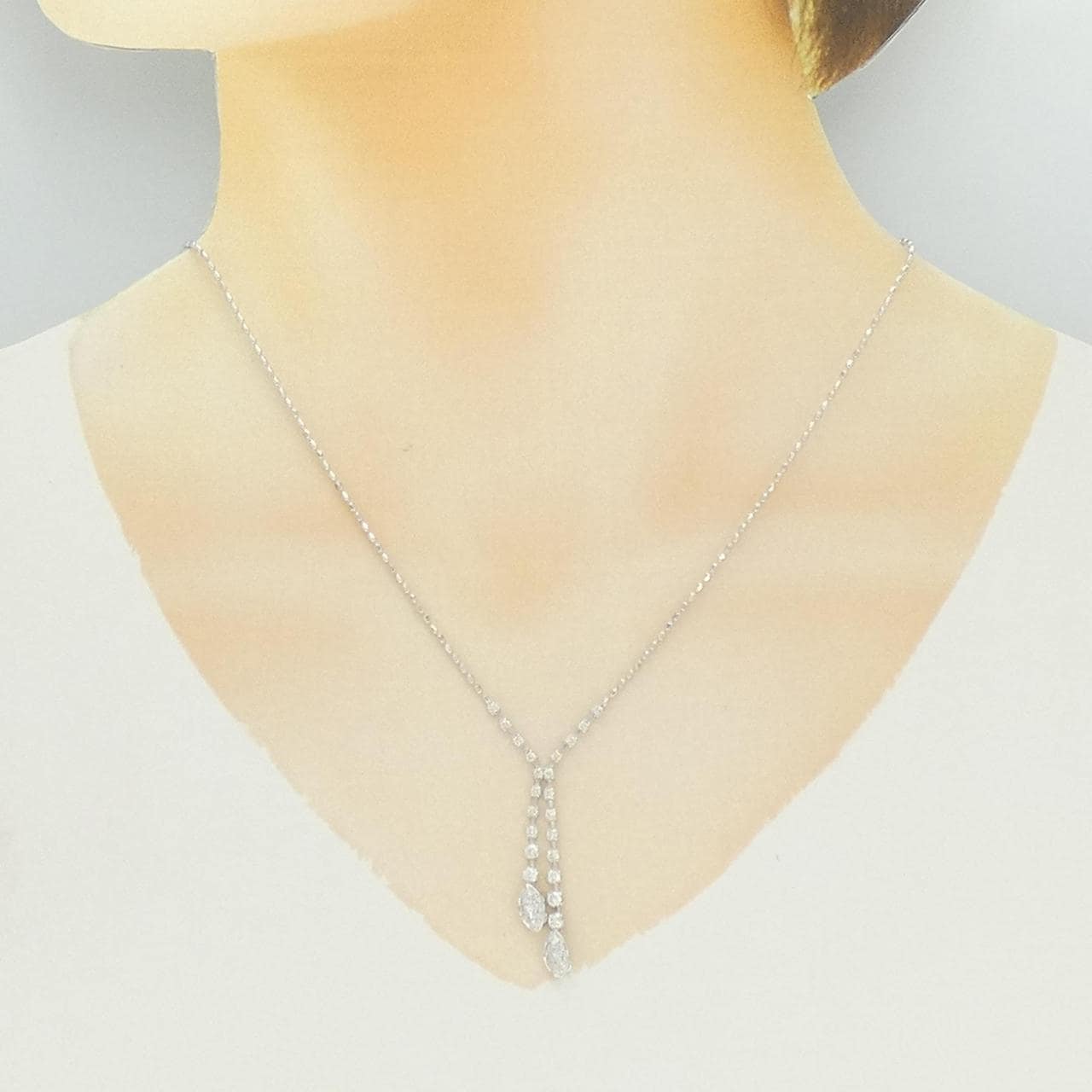 K18WG ダイヤモンド ネックレス 0.75CT